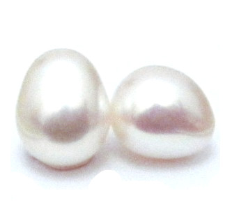 White 8-8.5mm Half Drilled Drop Pair